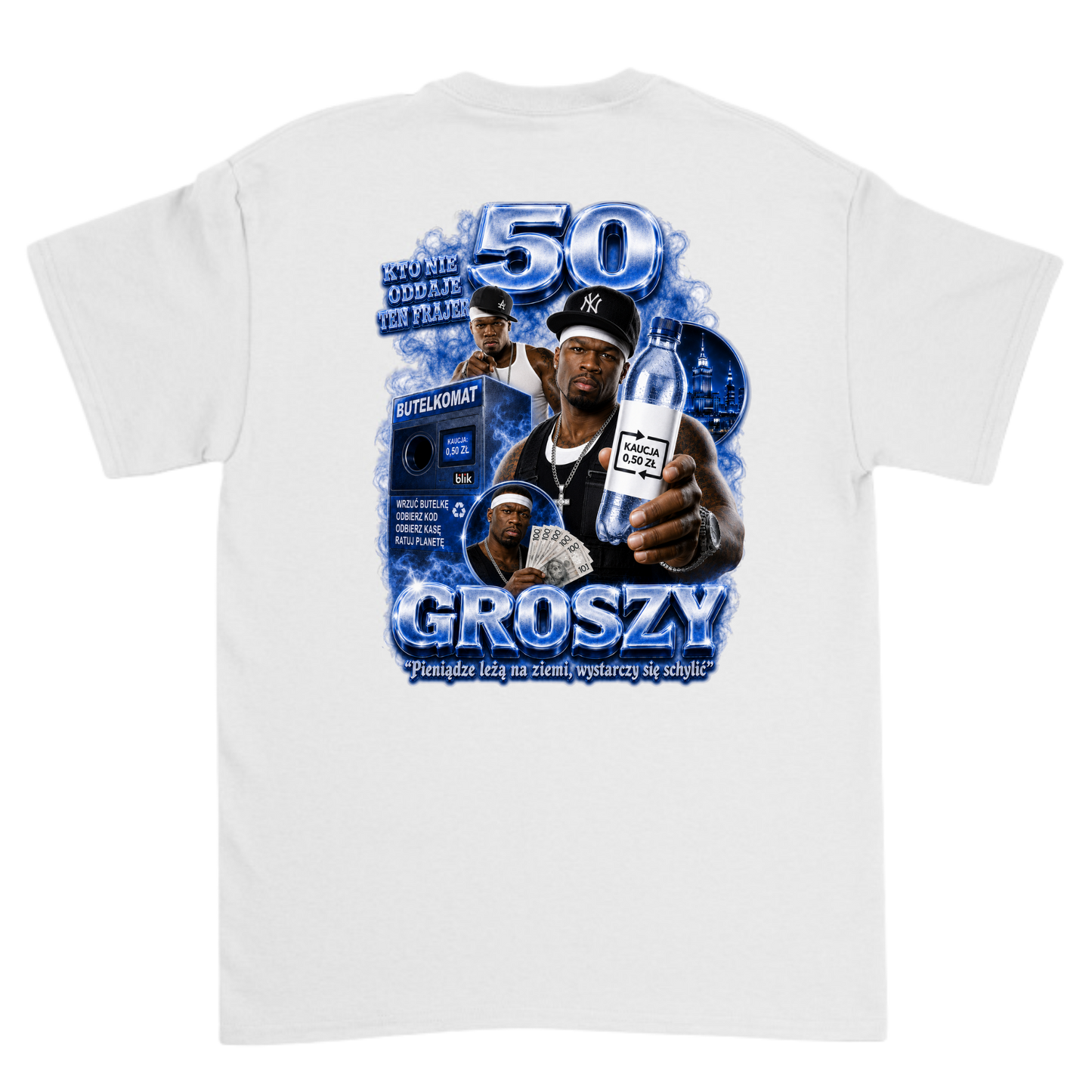50 Groszy Niebieski Plecy.
